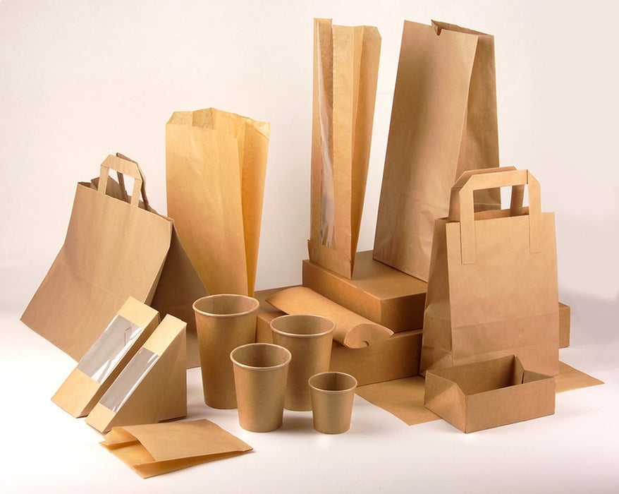 Envase Kraft simple con ventana para sandwich triangular 52x123mm A123mm - 50Uds