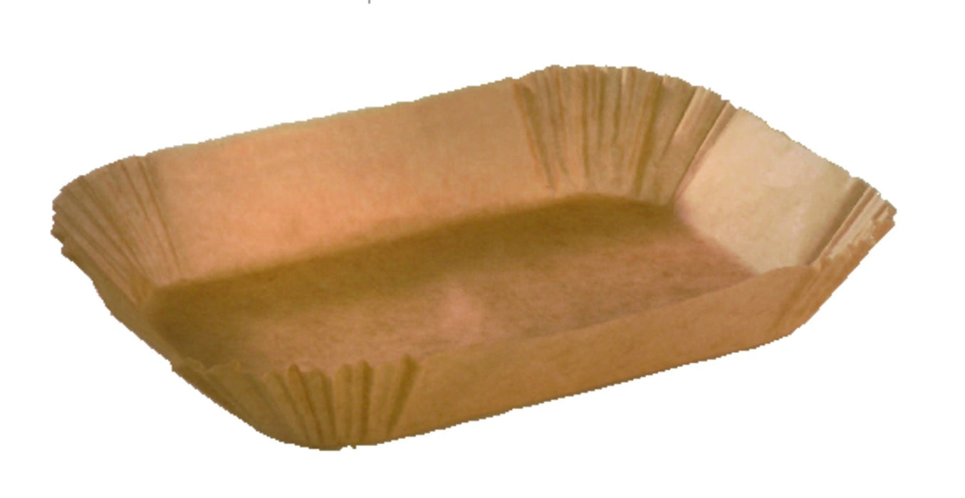 Molde ovalado para horneado de papel marrón siliconado 155x75mm A57mm - 50Uds