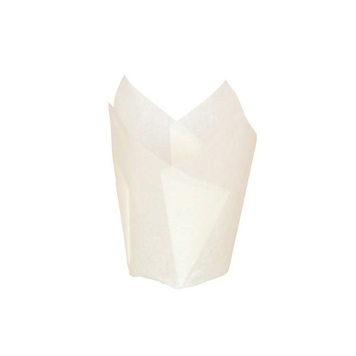 Papel blanco tulipa de cocción siliconado A80mm - 120Uds