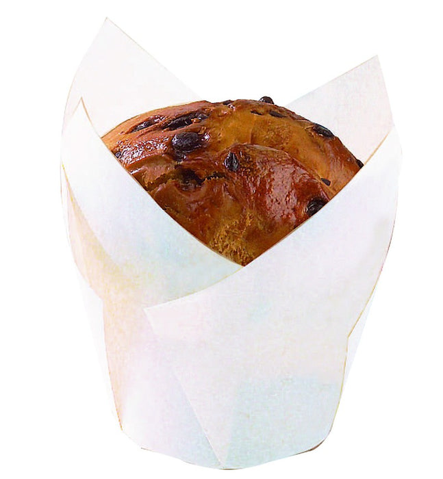 Papel blanco tulipa de cocción siliconado A80mm - 120Uds