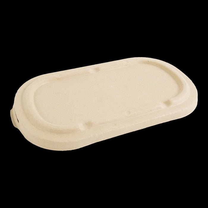 Tapa plana rectangular marrón de pulpa 240x135mm A15mm - 50Uds