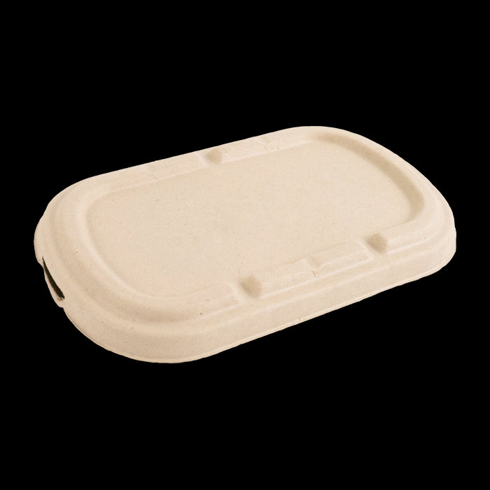 Tapa plana rectangular marrón de pulpa 205x123mm A15mm - 50Uds