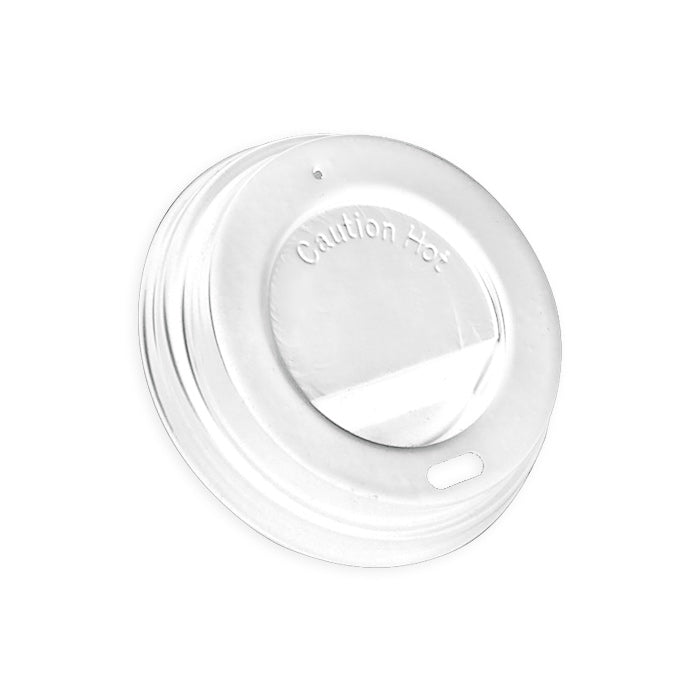 Tapa cúpula blanca de PS con pico vertedor Ø75mm A15mm - 100Uds