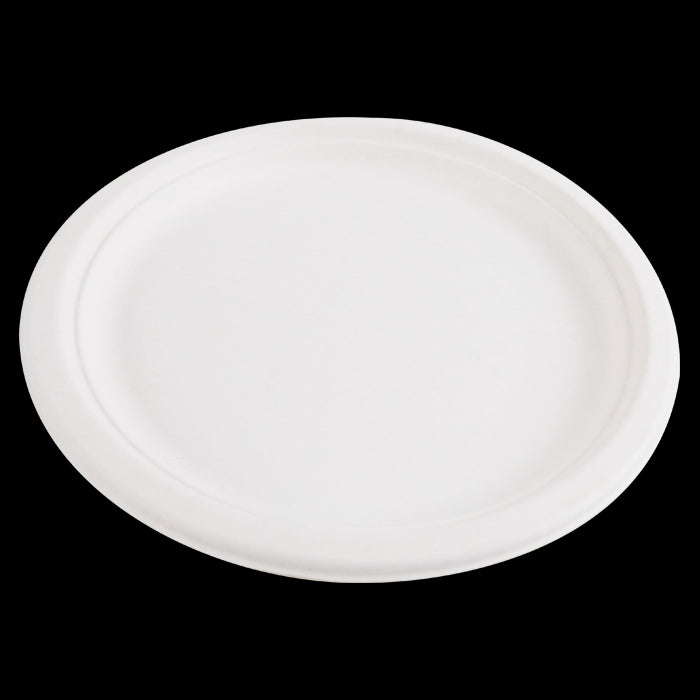 Plato redondo de caña de azúcar blanco Ø300mm A26mm - 50Uds