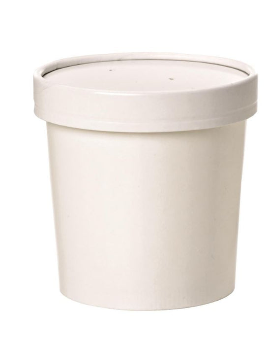 Vaso sopa cartón blanco para caliente/frío con tapa 960ml A140mm - 25Uds