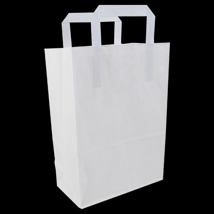 Mini bolsa de papel blanca con asas 200x100mm A280mm - 250Uds