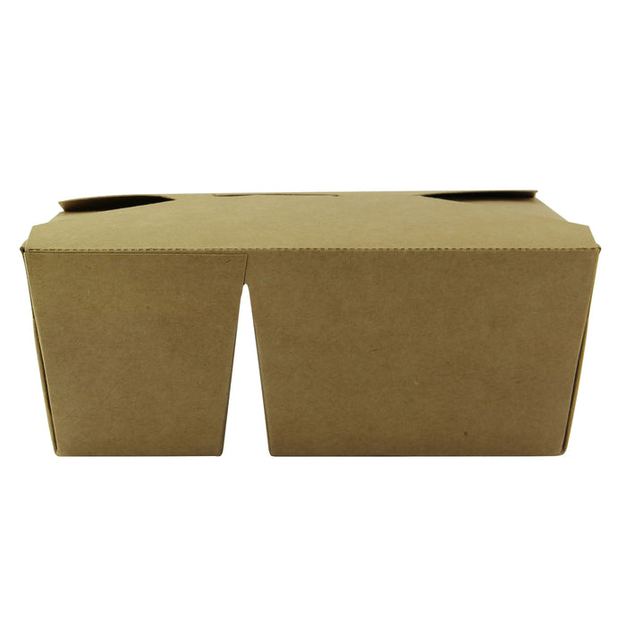 Caja de comida kraft con cierre 2-compartimentos 1 090ml 214x160mm A47mm - 50Uds
