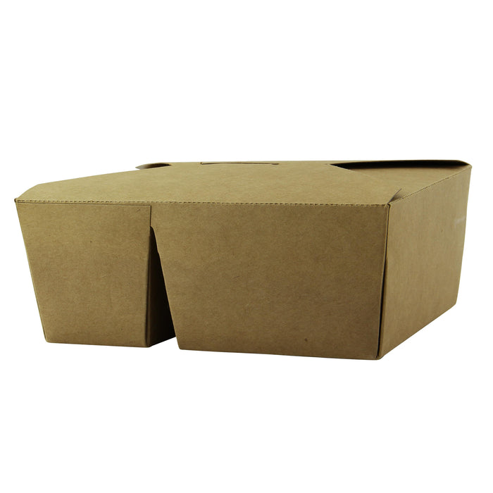 Caja de comida kraft con cierre 2-compartimentos 1 090ml 214x160mm A47mm - 50Uds