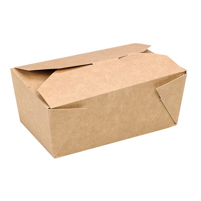 Caja de comida en cartón kraft laminado antigrasa 1450ml 170x170mm A80mm - 50Uds