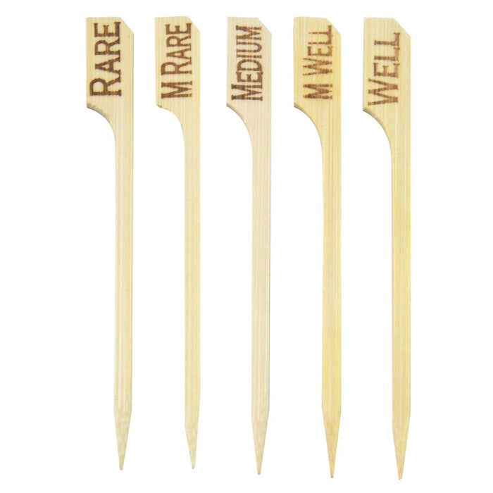 Pincho de bambú Teppo Gushi para carne con inscripción Well (bien hecho) 90mm - 100Uds