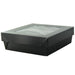 
Caja cuadrada de cartón negro con tapa ventana KRAY 950ml 155x155mm A50mm - 25Uds
