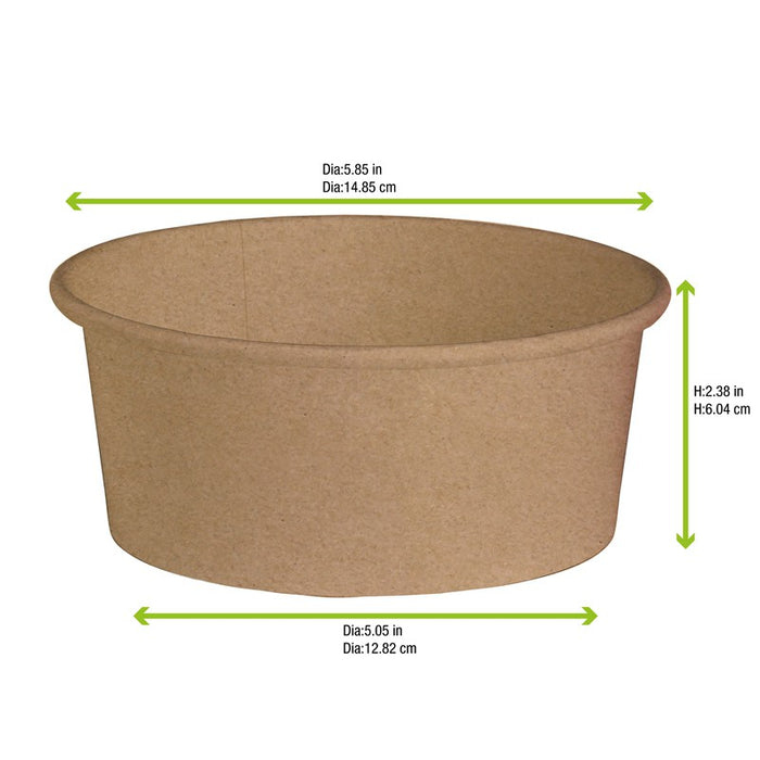 Ensaladera redonda multiusos BUCKATY cartón kraft 700ml Ø150mm A60mm - 45Uds