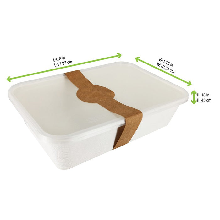 Tapa plana translúcida PP rectangular para 210APUREC750 173x120mm - 25Uds