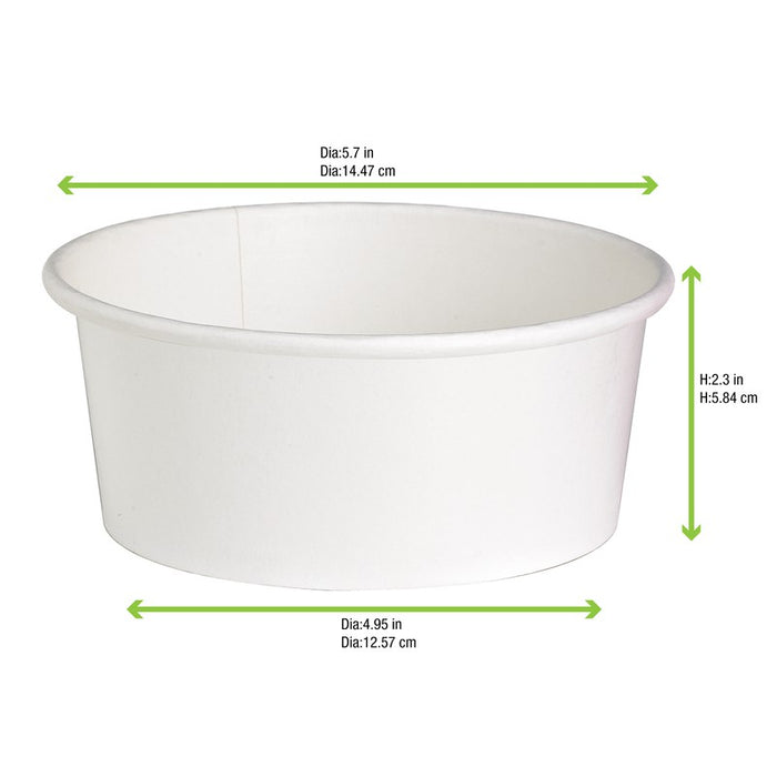Ensaladera redonca multiusos BUCKATY cartón blanca 700ml Ø150mm A60mm - 45Uds
