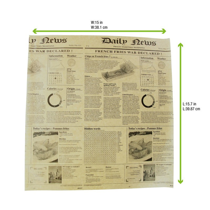 Papel kraft antigrasa en caja dispensadora-impresión de periódicos 380x400mm - 500Uds