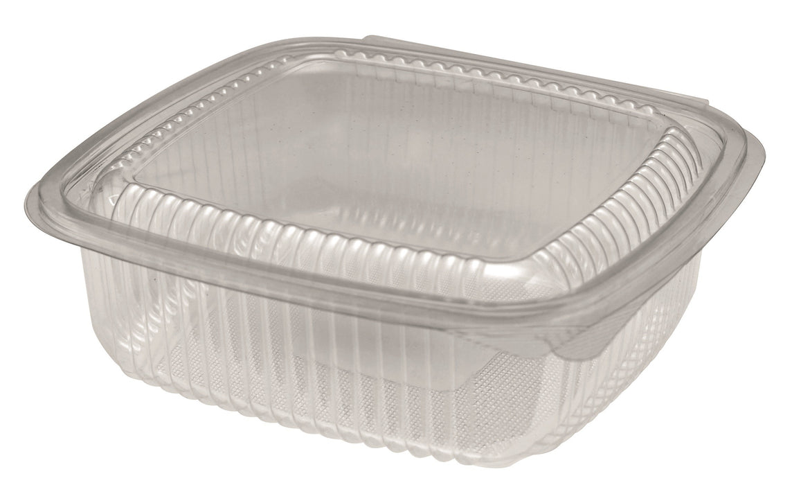 Ensaladera con tapa bisagra PET cuadrada transparente 750ml 154x145mm A50mm - 50Uds