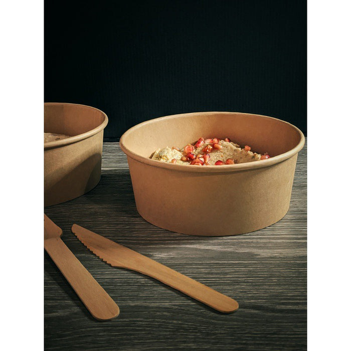 Ensaladera redonda multiusos BUCKATY cartón kraft 480ml Ø150mm A45mm - 45Uds