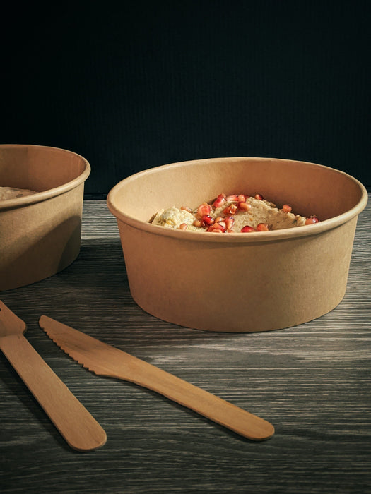 Ensaladera redonda multiusos BUCKATY cartón kraft cartón kraft 580ml Ø150mm A50mm - 45Uds