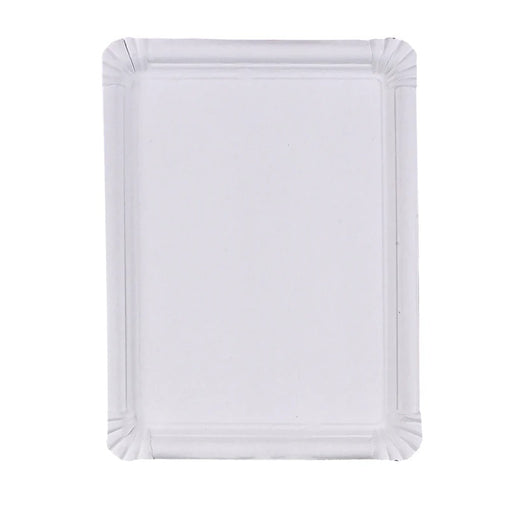 Plato rectangular blanco de cartón 270x200mm - 6Uds