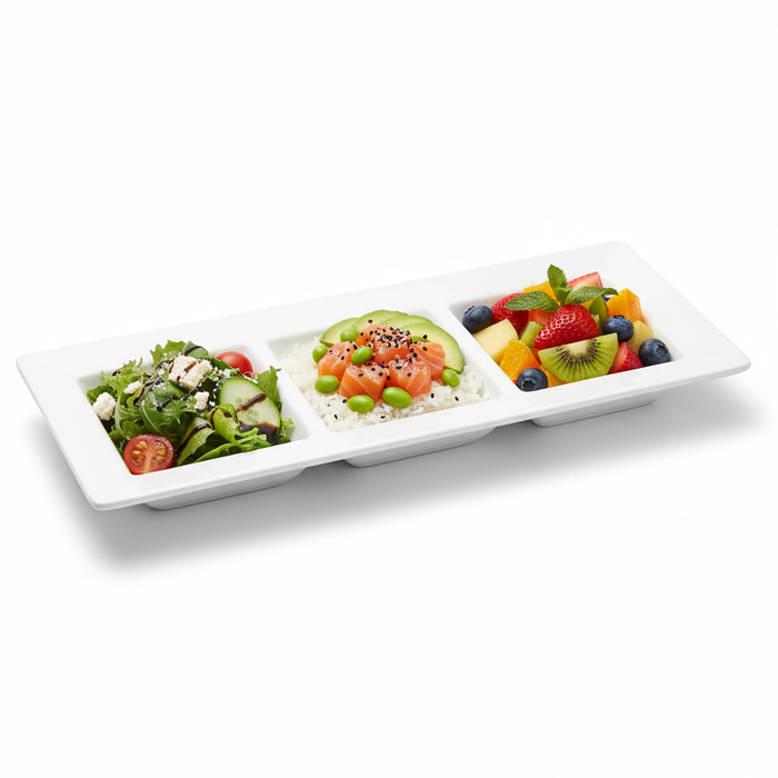 Plato de pulpa 3 compartimentos Tapas 260x110mm - 4Uds