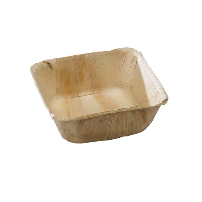Cuenco cuadrado de hoja de palma 130x130mm A50mm - 10Uds
