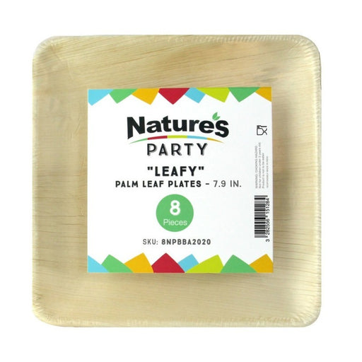 Plato cuadrado de hoja de palma 270x270mm - 2Uds