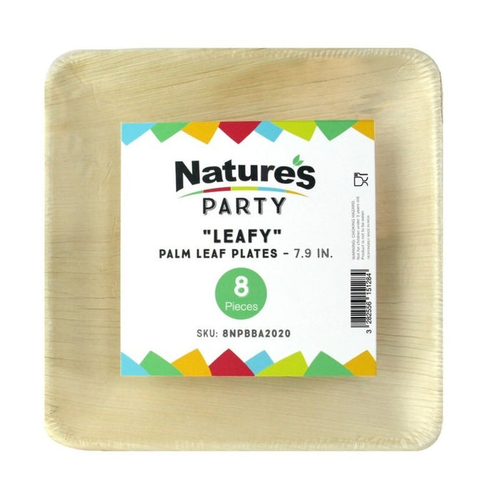 Plato cuadrado de hoja de palma 270x270mm - 2Uds