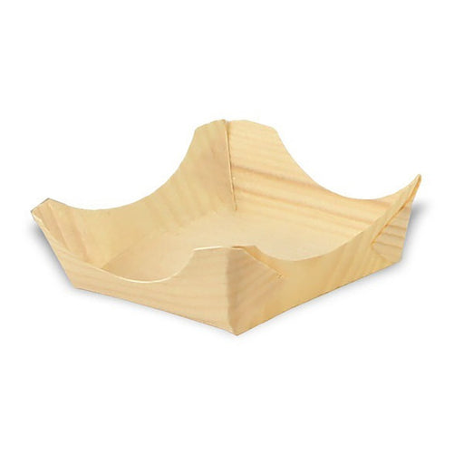 Platito cuadrado de madera Ø95mm A35mm - 12Uds