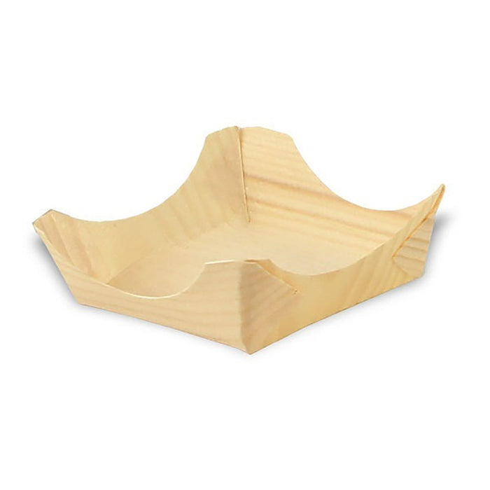 Platito cuadrado de madera Ø95mm A35mm - 12Uds