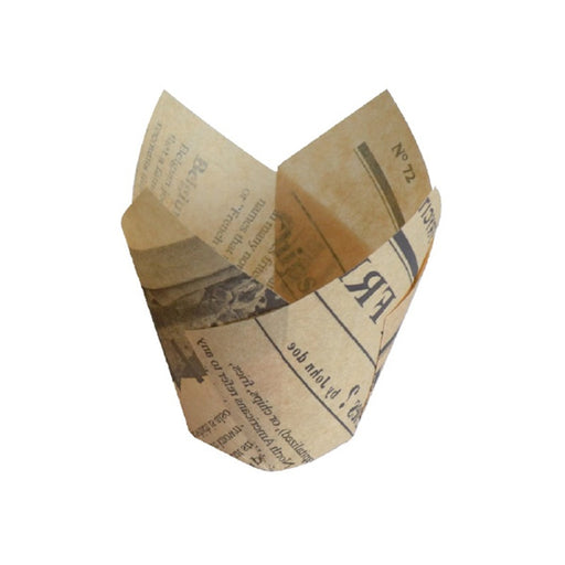 Papel tulipan de cocción diseño periodico 175x175mm A60mm - 12Uds