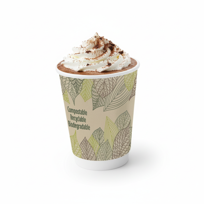 Vaso de cartón con doble capa 340ml A110mm - 6Uds