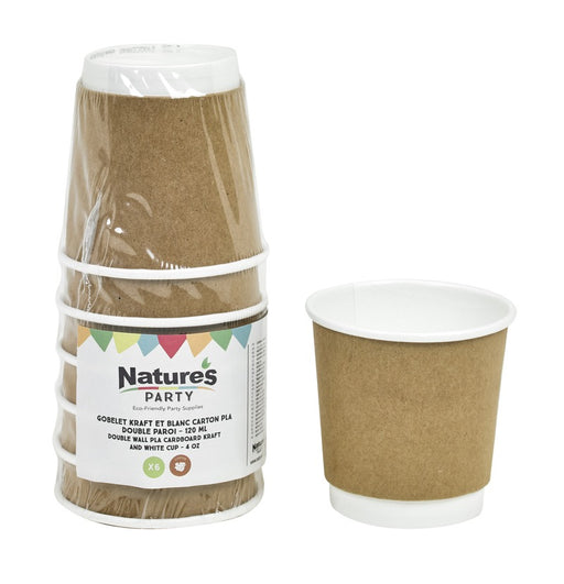 Vaso de cartón y PLA doble capa 120ml A60mm - 6Uds