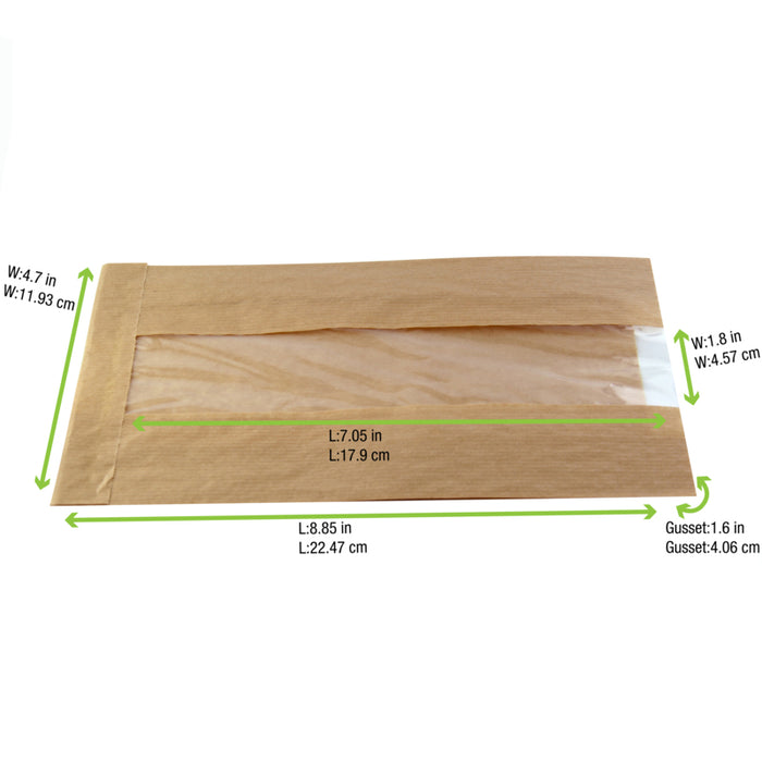 Bolsa Bloomer con ventana 120x50mm A220mm - 1000Uds