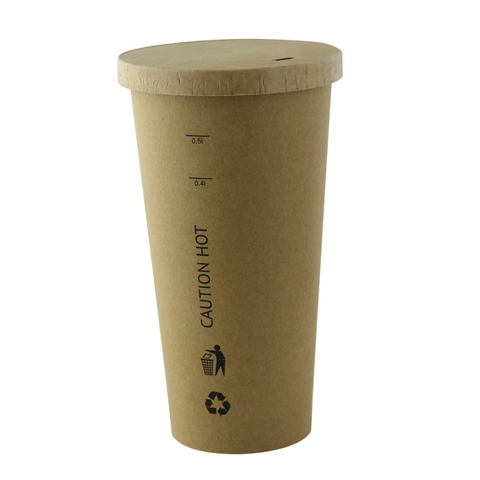 Tapa de cartón Kraft Ø90mm - 50Uds