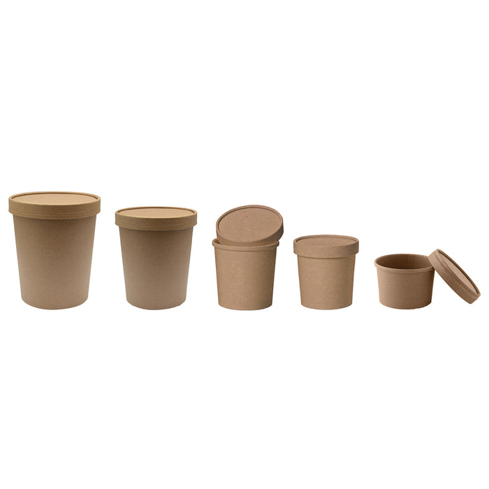 Vaso sopa kraft con tapa 230ml A60mm - 25Uds