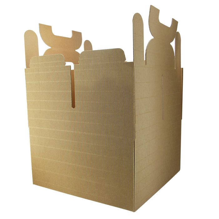Caja de cartón ondulado kraft LUNCHNGO con asa 335x335mm A175mm - 1Uds