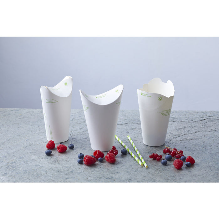 Caja de cartón blanco con cierre integrado 500ml A126mm - 25Uds