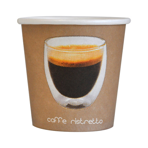 Vaso de cartón kraft con decoración Ristretto 120ml A60mm - 100Uds