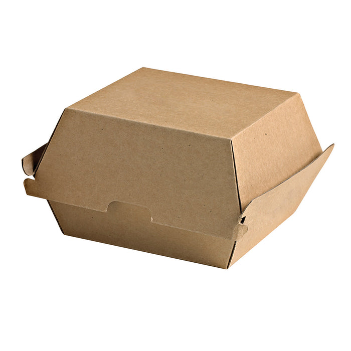 Caja de cartón kraft para hamburguesas microcanal 178x155mm A80mm - 50Uds