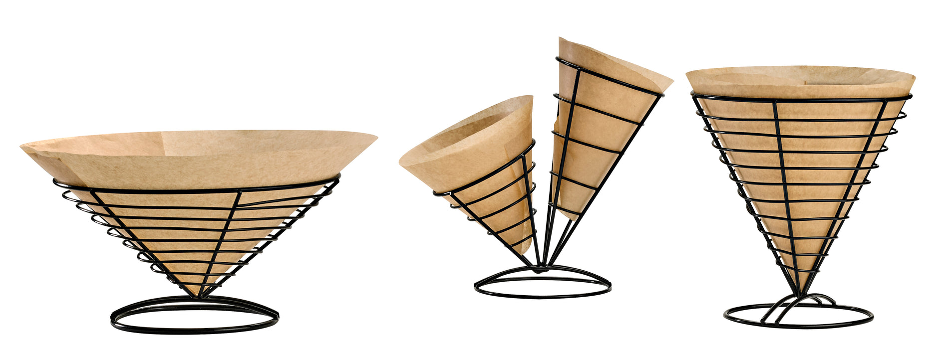 Doble porta conos de metal negro A125mm - 6Uds