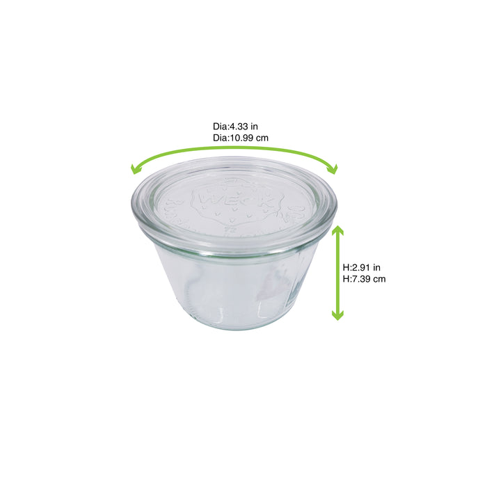 Tarro Bokocook de cristal WECK con tapa de cristal 370ml A74mm - 6Uds