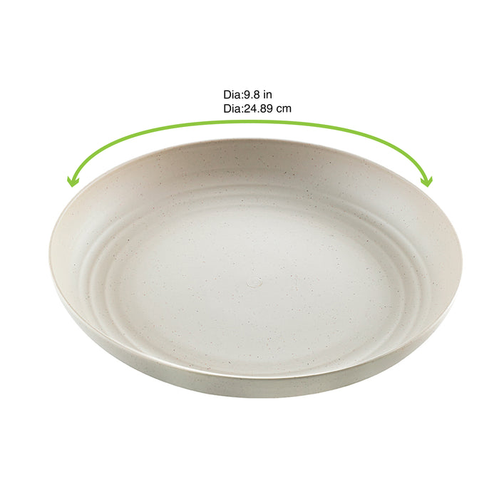 Plato Reutilizable Huskly Beige Ø250mm A30mm - 6Uds