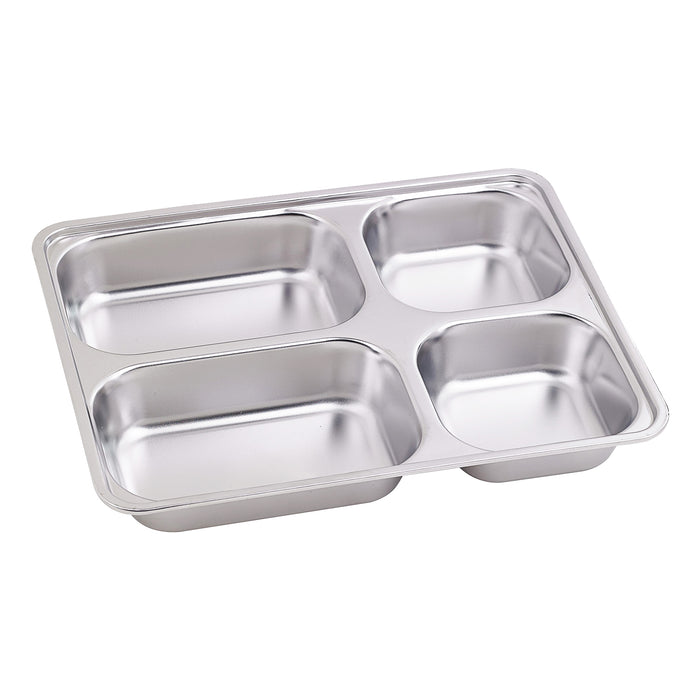 Noxtray Bandeja de acero inoxidable 4 compartimentos con tapa de pp 280x220mm A40mm - 10Uds