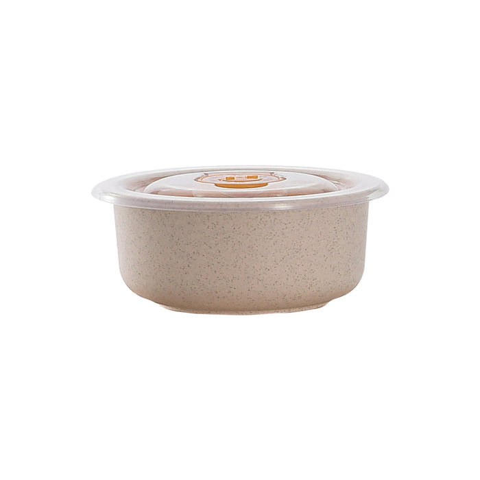 Cuenco Reutilizable Huskly Beige con Tapa PP 300ml Ø100mm A58mm - 40Uds