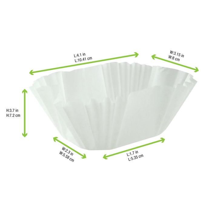 Molde ovalado para horneado de papel blanco antigrasa 65x50mm A40mm - 100Uds