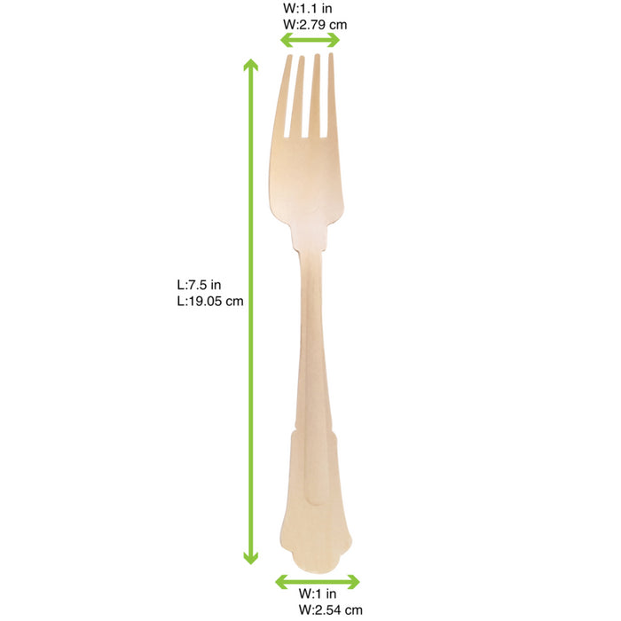 Tenedor de madera barroco A193mm - 72Uds