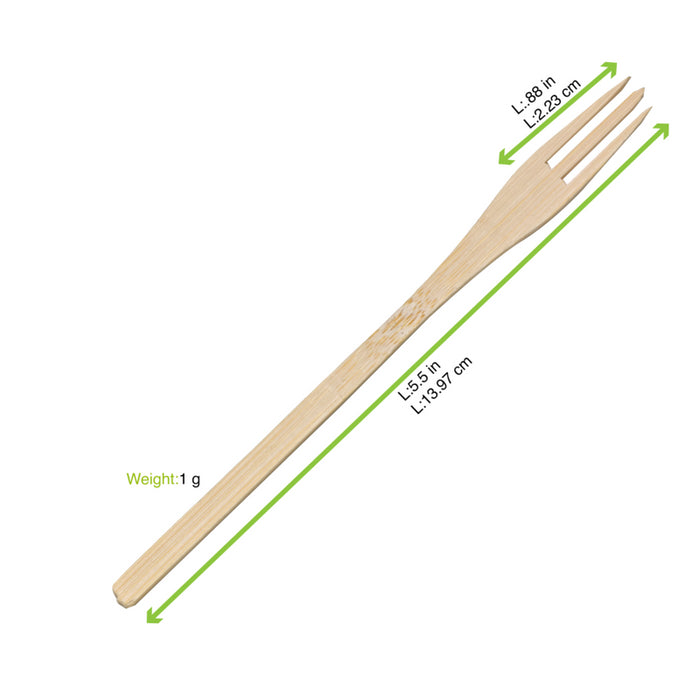 Trident Tenedor de bambú 140mm - 50Uds