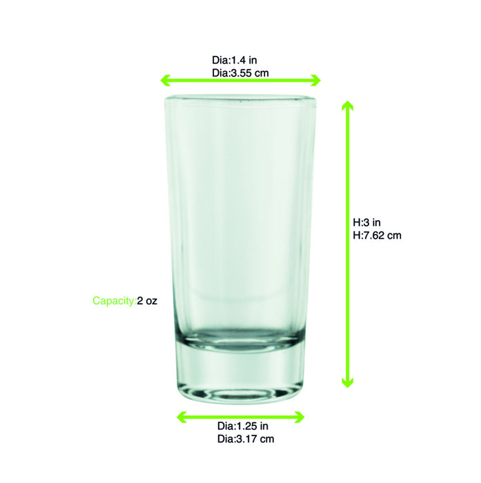 Vaso chupito de cristal cilindrico 60ml A75mm - 12Uds