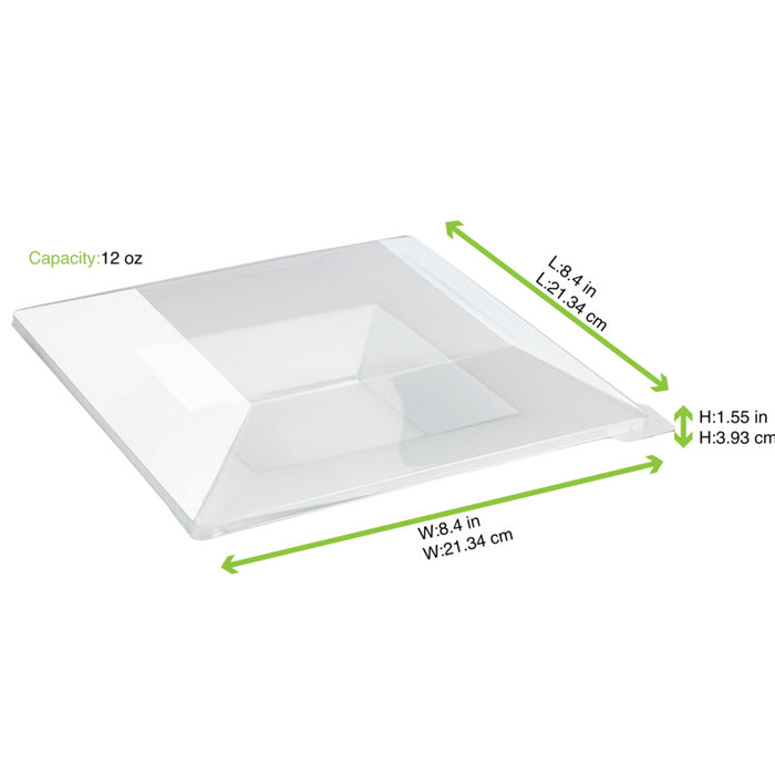 Plato hondo cuadrado reutilizable y microondable en PP 350ml 215x215mm A40mm - 10Uds