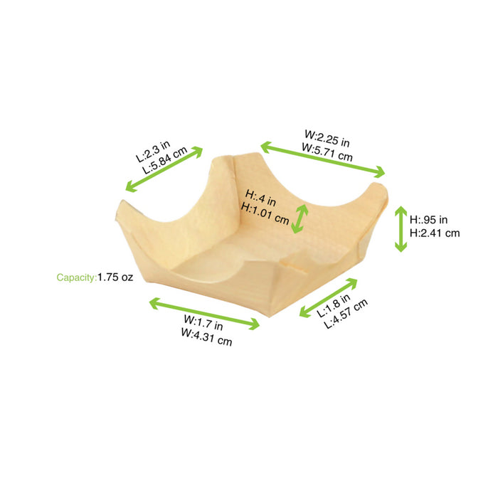 Platito cuadrado de madera Ø60mm A25mm - 12Uds